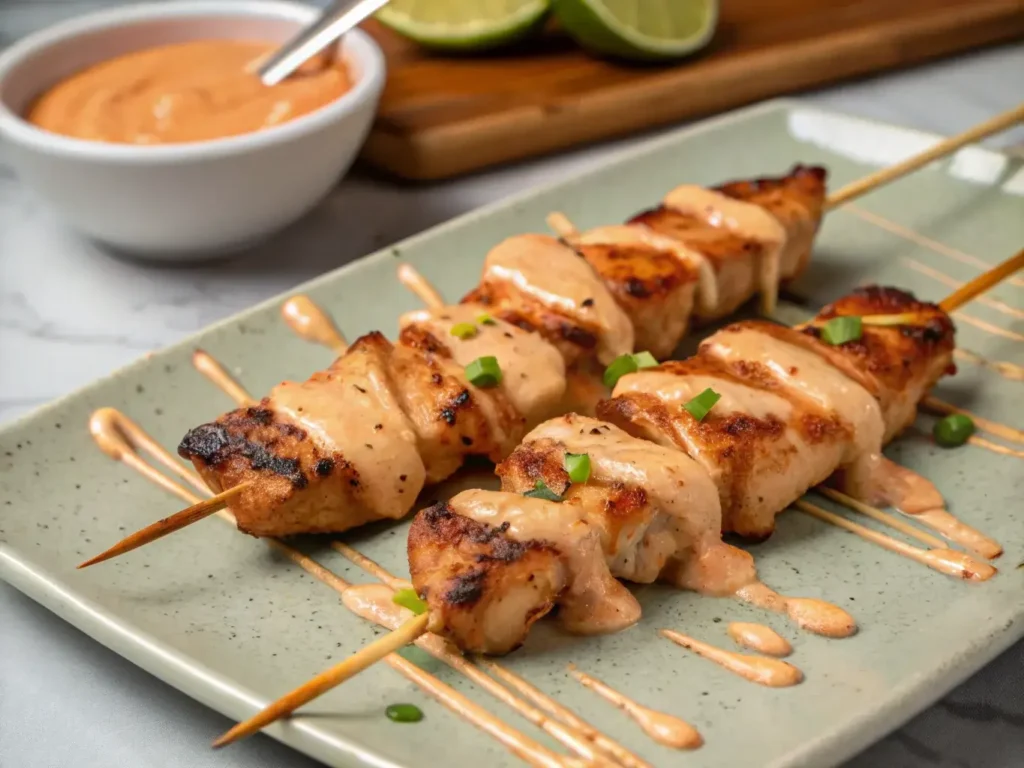 Bang Bang Chicken Skewers