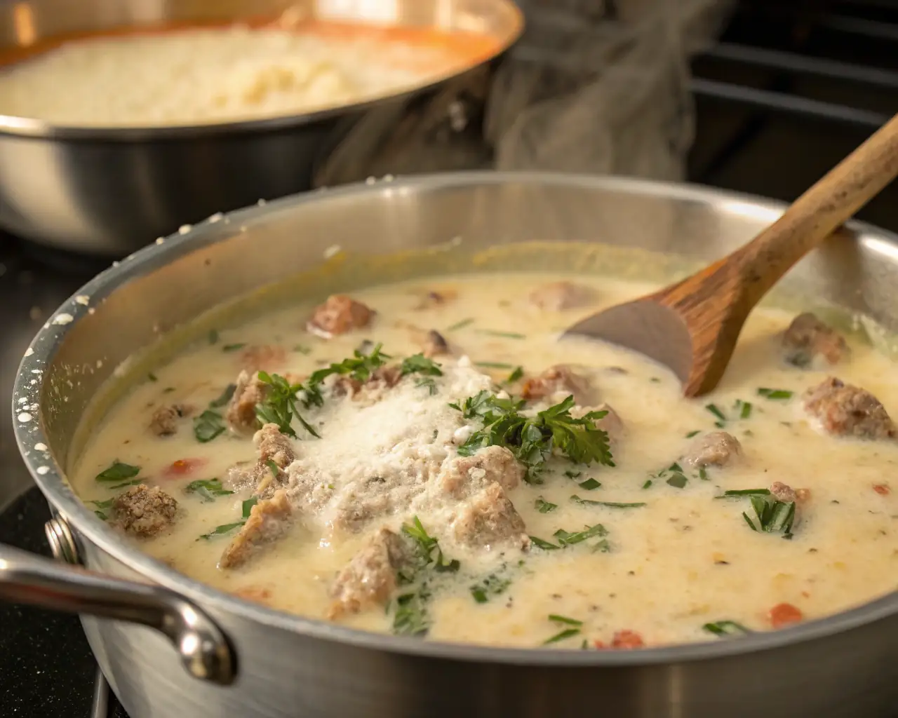Creamy Parmesan Italian Sausage Soup