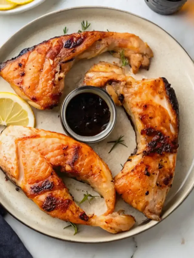 Easy crispy grilled salmon kama recipe