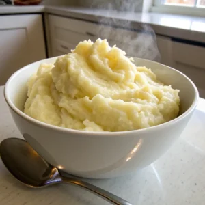 Mash the potatoes in a bowl.
