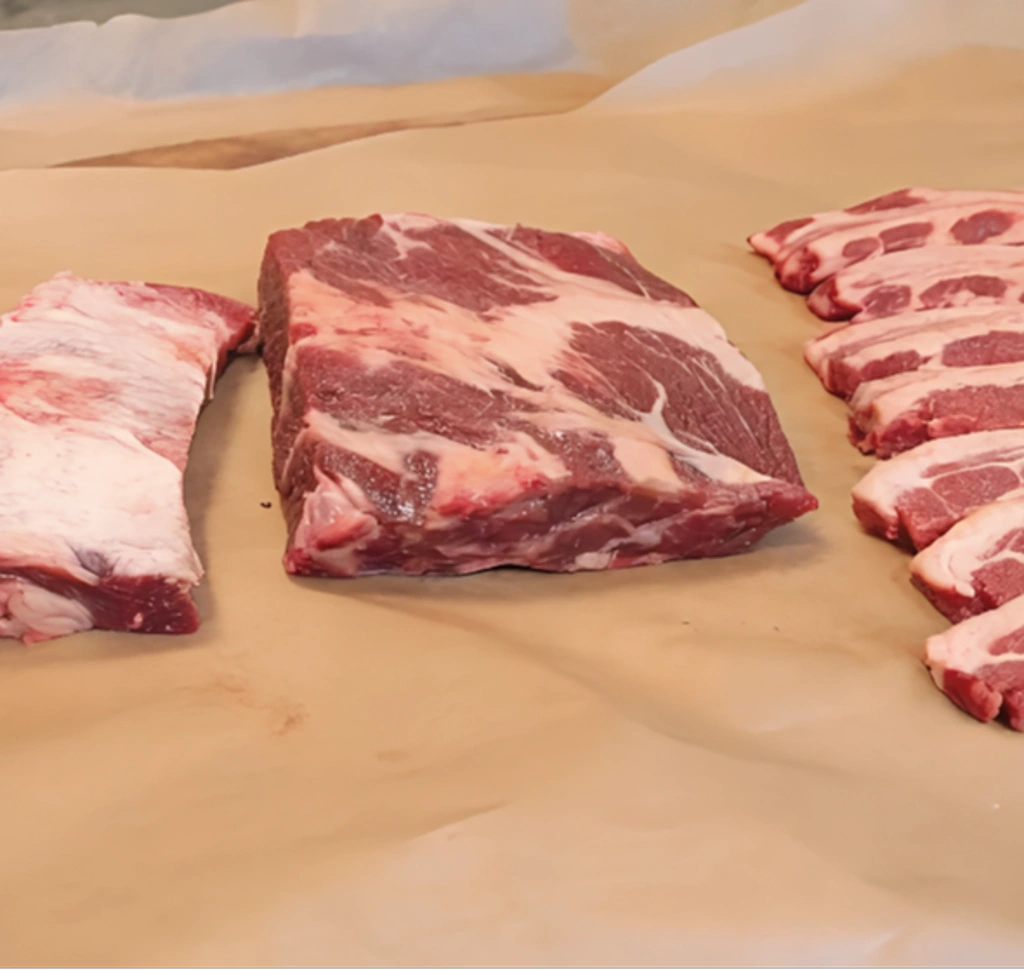 Three types of beef ribs