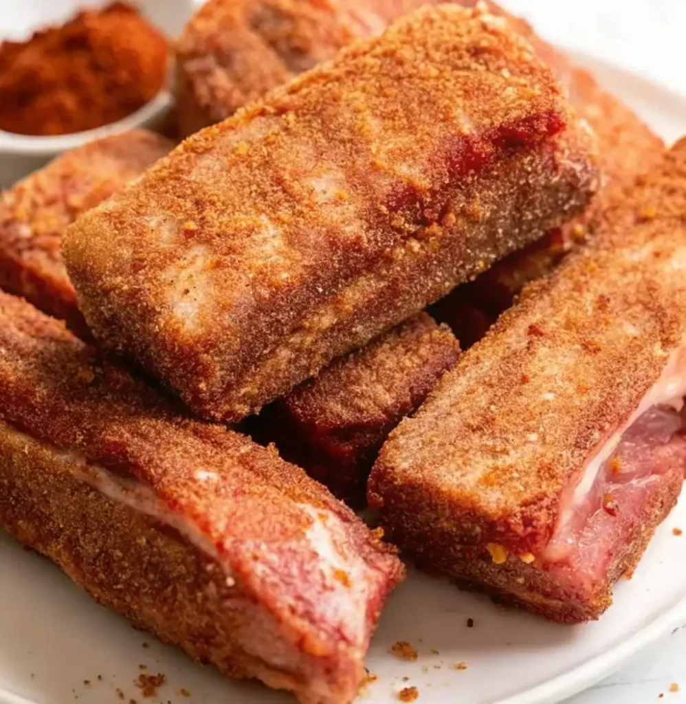 Thick-cut beef short ribs generously coated in a savory dry rub.