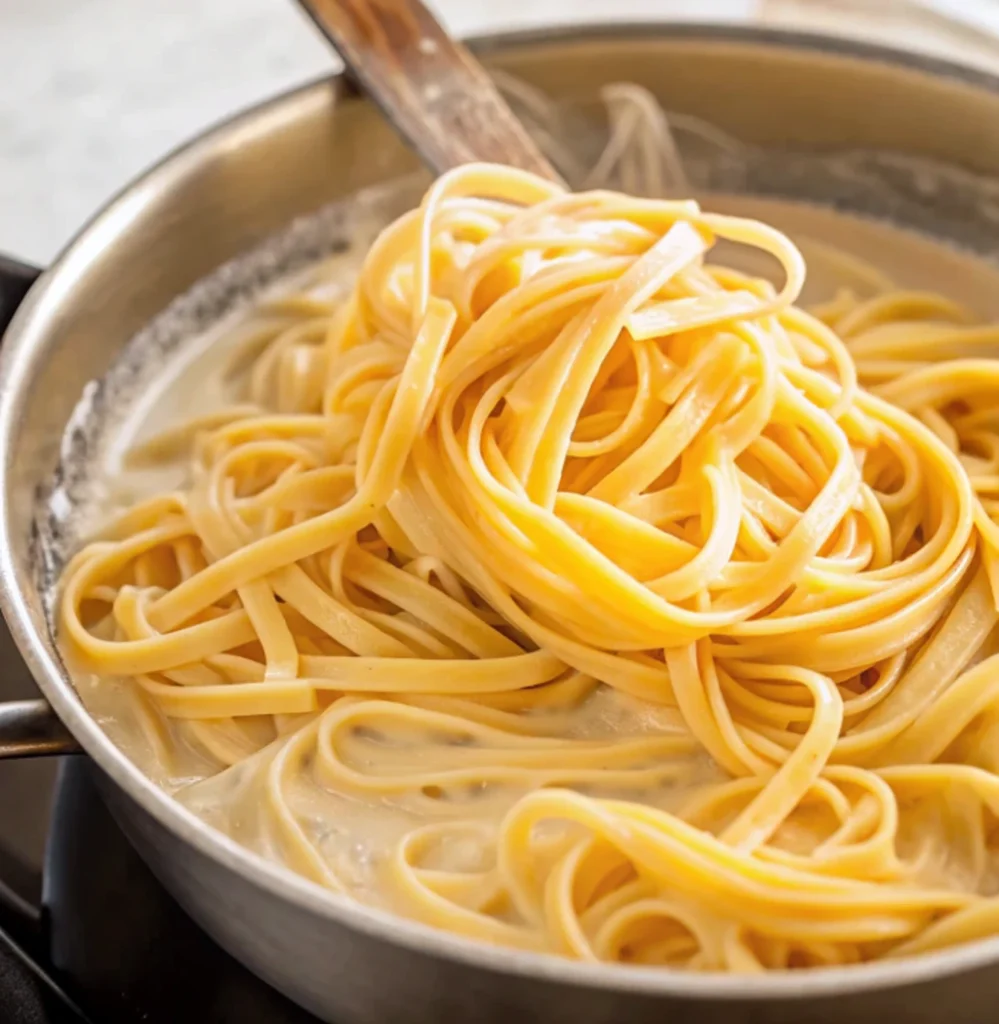 The Florentine Pasta is cooked in a pot of salted water